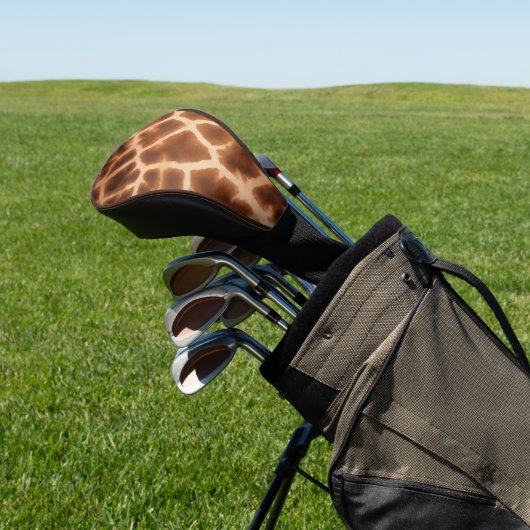 Brown Giraffe Print Golf Headcover (In SItu)