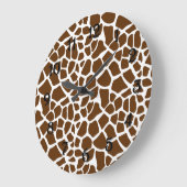 Brown Giraffe Print Große Wanduhr (Winkel)