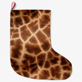 Brown Giraffe Print Großer Weihnachtsstrumpf (Vorderseite)