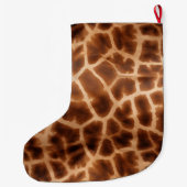 Brown Giraffe Print Großer Weihnachtsstrumpf (Rückseite)