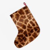 Brown Giraffe Print Großer Weihnachtsstrumpf (Rückseite (Hängend))
