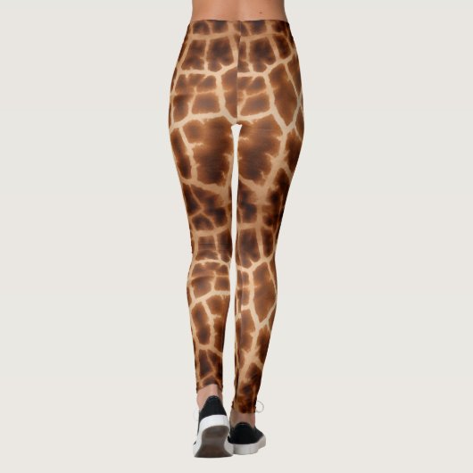 Brown Giraffe Print Leggings (Rückseite)