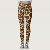 Brown Giraffe Print Leggings (Vorderseite)