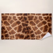 Brown Giraffe Print Strandtuch (Vorderseite)