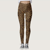 Brown Giraffe Safari Print Leggings (Vorderseite)