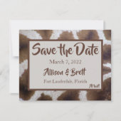 Brown Giraffe Save the Date Card (Vorderseite)