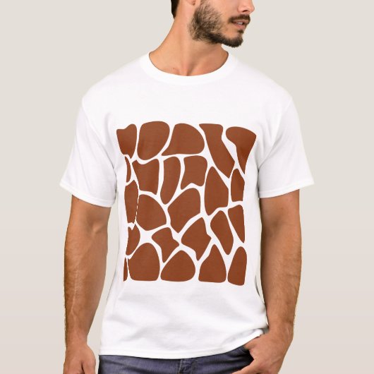 Brown-Giraffen-Druck-Muster T-Shirt (Vorderseite)