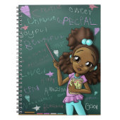 Brown Girl and Positive Words Notizblock (Vorderseite)