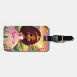 Brown Girl Magical Princess Gepäcktag Gepäckanhänger