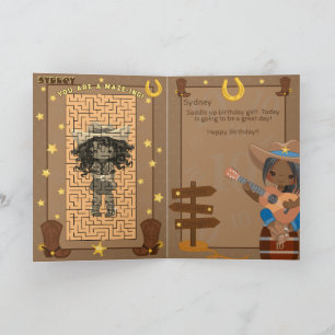 Brown Girl U R A-Maze-ing Cowgirls Geburtstagskart Karte