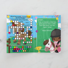 Brown Girls Equestrier Secret Nachricht Geburtstag Karte