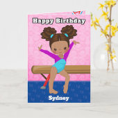 Brown Girls Gymnastics Word Search Happy Birthday Karte (Gelbe Blume)