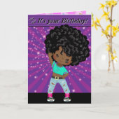 Brown Girls Hip Hop Word Suche glücklich Geburtsta Karte (Gelbe Blume)