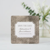 Brown Glam Leopard Print Save the Date Einladung (Stehend Vorderseite)