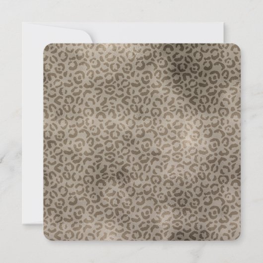 Brown Glam Leopard Print Save the Date Einladung (Rückseite)