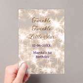 Brown glitter twinkle twinkle little star birthday acryleinladungen (Insitu (Handheld))