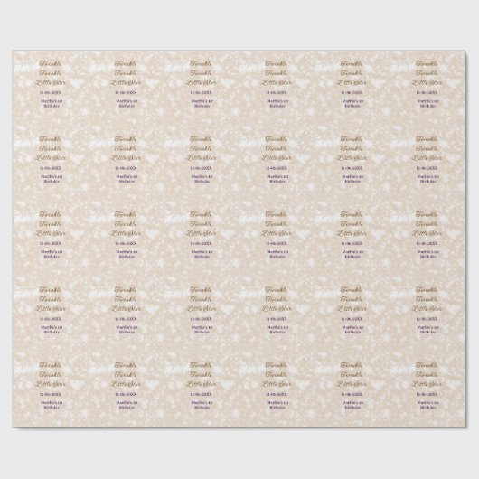 Brown glitter twinkle twinkle little star birthday geschenkpapier (Flach)
