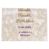Brown glitter twinkle twinkle little star birthday große geschenktüte (Rückseite)