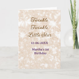 Brown glitter twinkle twinkle little star birthday karte