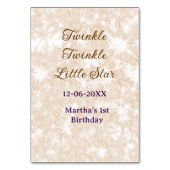Brown glitter twinkle twinkle little star birthday tischnummer (Rückseite)