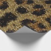 Brown Glittery Leopard Muster Geschenkpapier (Ecke)