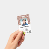Brown Glitzer Caregiver QR Strichcode Foto ID Abze Ausweis (Handheld)