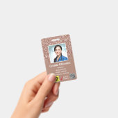 Brown Glitzer Medical Foto ID QR Strichcode Abzeic Ausweis (Handheld)