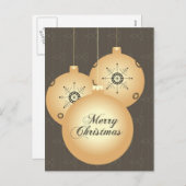 Brown Gold Black Accents Weihnachtsschmuck Feiertagspostkarte (Vorne/Hinten)