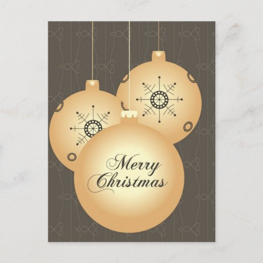 Brown Gold Black Accents Weihnachtsschmuck Feiertagspostkarte (Vorderseite)
