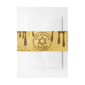 Brown Gold Chocolate Bat Mitzvah oder Bar Mitzvah Einladungsbanderole (Vorderseite Beispiel)