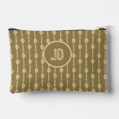 Brown Gold & Cream Large Text With Flowers Zubehörtasche (Rückseite)