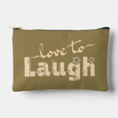 Brown Gold & Cream Large Text With Flowers Zubehörtasche (Vorderseite)