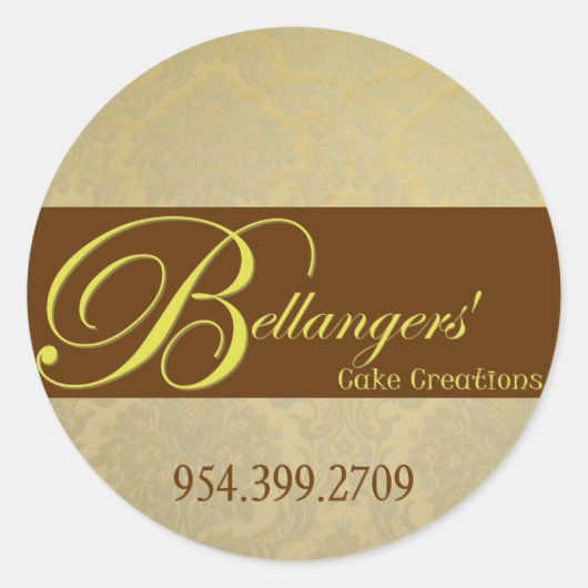 Brown Gold Damask Aufkleber (Vorderseite)