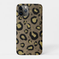 Brown Gold Glitzer & Black Leopard Cheetah Print