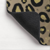 Brown Gold Glitzer & Black Leopard Cheetah Print Mousepad (Ecke)