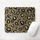 Brown Gold Glitzer & Black Leopard Cheetah Print Mousepad (Mit Mouse)