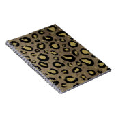 Brown Gold Glitzer & Black Leopard Cheetah Print Notizblock (Rechte Seite)