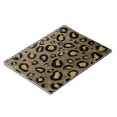 Brown Gold Glitzer & Black Leopard Cheetah Print Notizblock (Linke Seite)