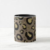Brown Gold Glitzer & Black Leopard Cheetah Print Tasse (Zentrum)