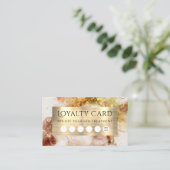 Brown Gold Glitzer Watercolor Loyalty Card Visitenkarte (Stehend Vorderseite)