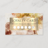 Brown Gold Glitzer Watercolor Loyalty Card Visitenkarte (Vorderseite)