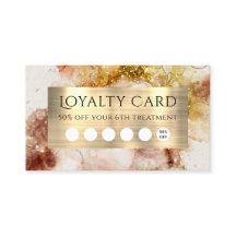 Brown Gold Glitzer Watercolor Loyalty Card