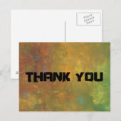 Brown Gold Green Earthy Abstract Design Vielen Dan Postkarte (Vorne/Hinten)