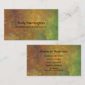 Brown Gold Green Earthy Abstract Design Visitenkarte (Vorne/Hinten)
