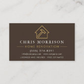 Brown Gold Home Renovation Repair QR Code Visitenkarte (Vorderseite)