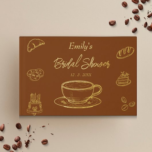 Brown Gold Liebe ist das Break Coffee Brautparty Gästebuch