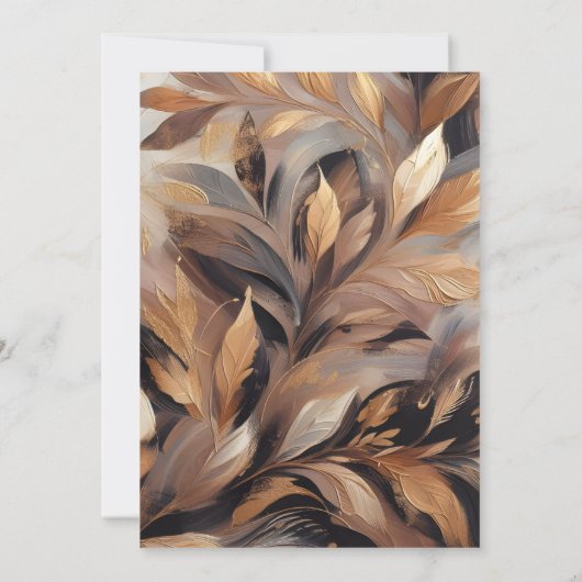 Brown & Gold Love & Commitment Ceremony Einladung (Rückseite)