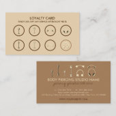 Brown Gold Loyalty Body Piercing Treuekarte (Vorne/Hinten)