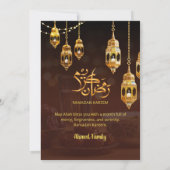 Brown & Gold Ramadan-Iftar-Einladung Einladung (Rückseite)