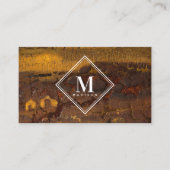 Brown Gold Rust Metallic Texture Monogram Initial Visitenkarte (Vorderseite)